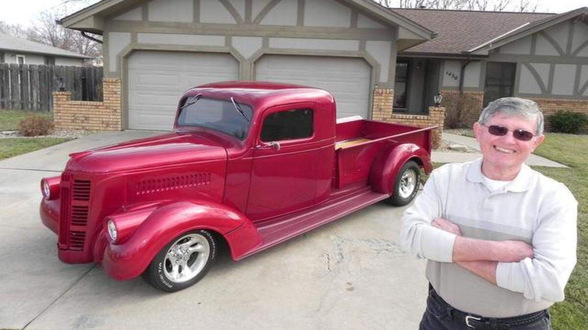 
Dean Pater's 1938 GMC pickup has undergone a major transformation, from its tilting hood/fender assembly to its cab, which had 6 inches added to its length, and its bed, which had 8 inches subtracted from its length.
