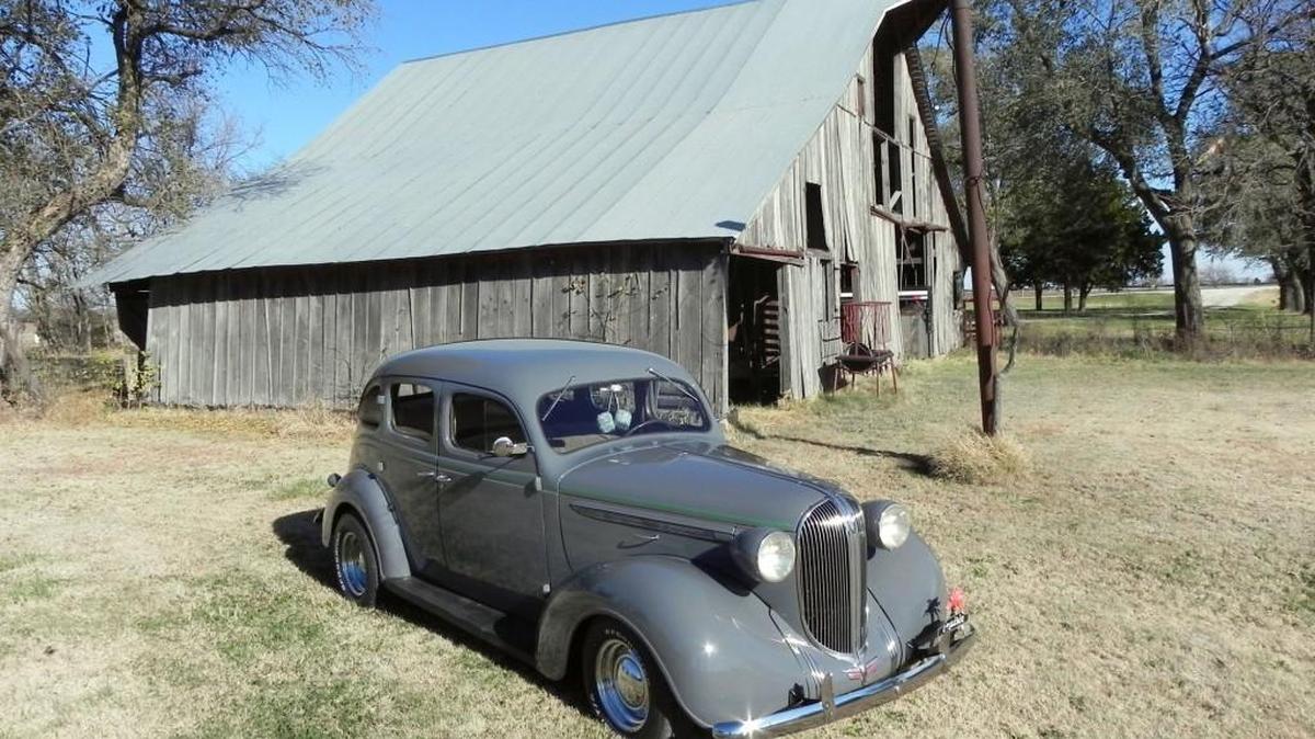 Jerry Mehl was astounded when he found this 1938 Plymouth Deluxe sedan on eBay. His first car was a near twin to this one, but even so, it took some coaxing from his wife to get him to bid on the car, seen here in a rustic barnyard setting.