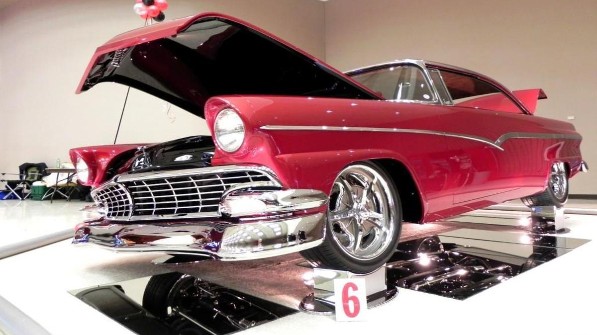 As clean as they come, Bruce & Judy Ricks' 1956 Ford Victoria hardtop is channeled over an Art Morrison chassis and features a 427-cubic inch, 535 horsepower big block Ford engine fitted with an 8-stack fuel injection system. The Victoria is based in Sapulpa, Okla. The car won the Magnificent 7 competition.