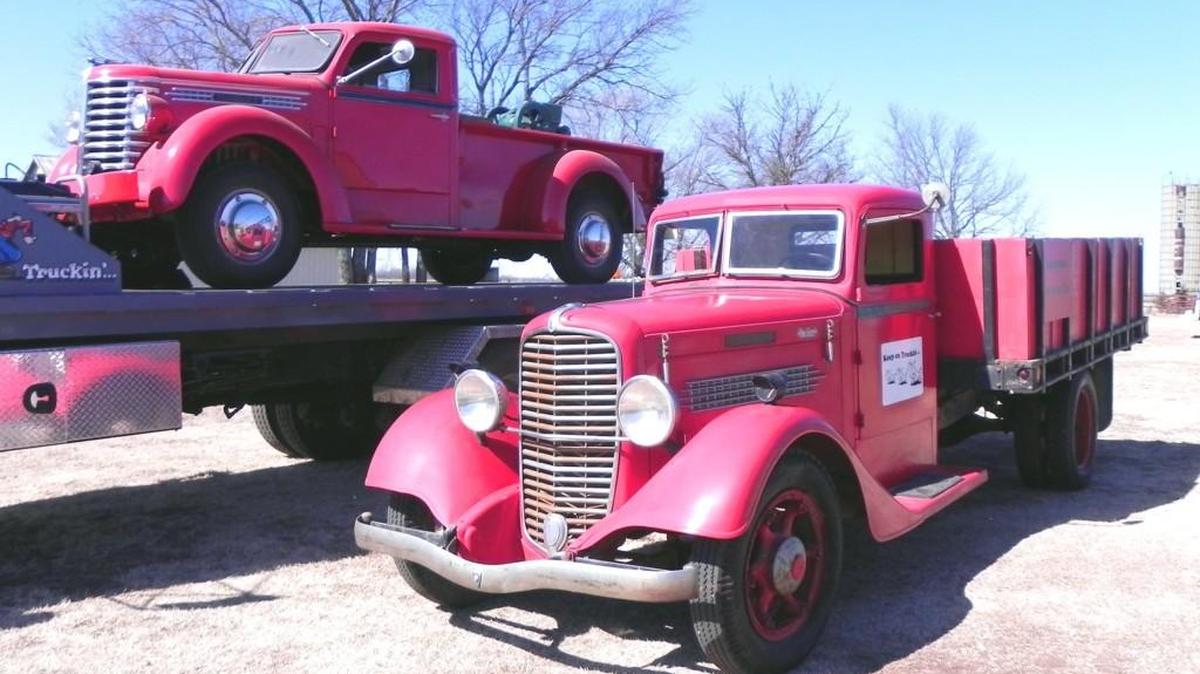 After a Wichita On Wheels article about Day Radebaugh's 1949 Diamond T truck was published late in 2013, a farmer from Caldwell contacted him about an even older Diamond T. One thing led to another and Radebaugh now has the 1935 Diamond T 211 in the foreground up and running again.