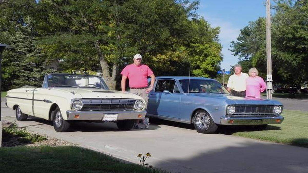 
Owen and Sandy Kaufman have owned their silver blue metallic '66 Falcon Sports Coupe since new and have never let go of it. Their son, Alex, got involved in its restoration and found a Falcon of his own, a Tucson Yellow '63 Futura convertible, which he returned to the road with a lot of tender, loving care.
