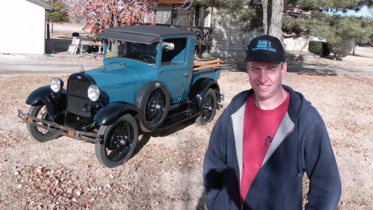 After helping his father restore a Model A truck as a teenager, Eric Weninger decided he needed a Model A pickup for himself. So he assembled this Dutchess Blue beauty from parts and pieces they had on hand and has been driving it for 33 years now, averaging almost 1,240 miles a year.