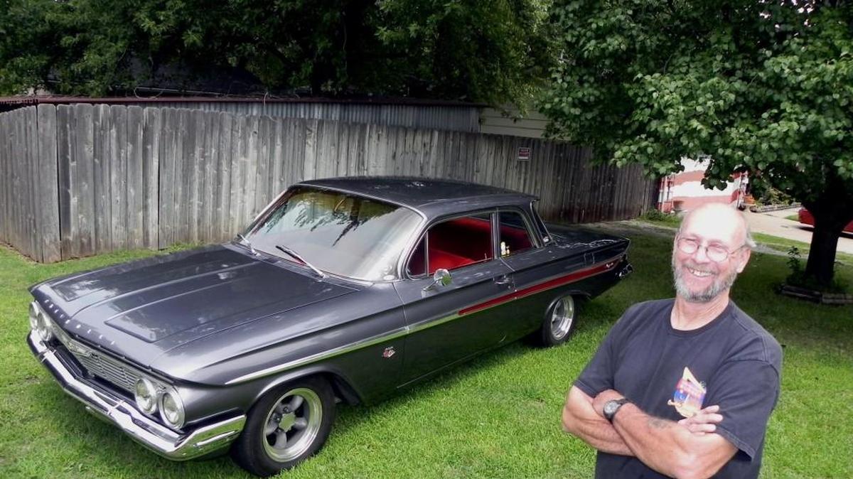 Dale Herron recaptured a bit of his California youth when he found this rare 1961 Chevy Impala 2-door sedan right here in Wichita. He had a ’61 Biscayne sedan while he worked as an engine builder on the Left Coast many years ago.