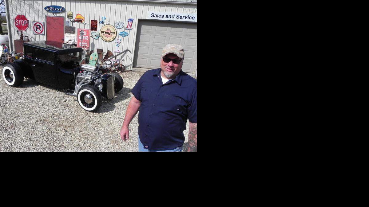 
Jeff Halstead received his jet black 1927 chopped Model T coupe as a birthday gift from his wife, Brenda, two years ago. “I drove it twice and then I tore it apart,: he said. “I wanted to make it my own.”
