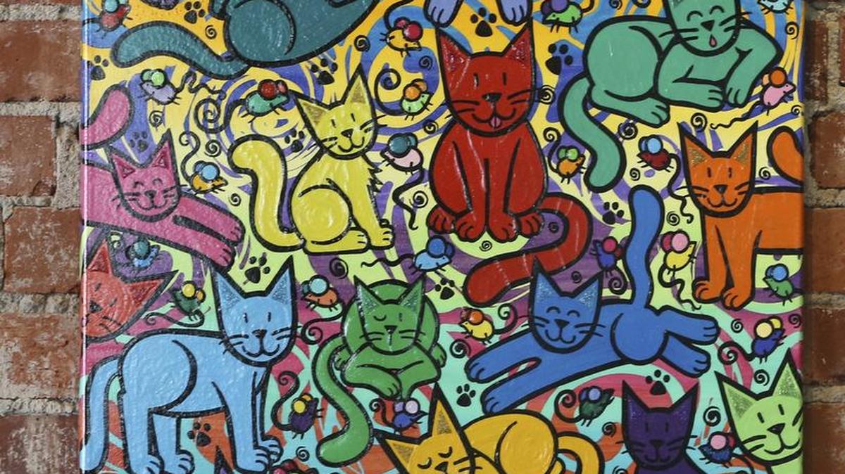 Visual Fusion Graphic Design Studio is having a cat-themed art show, with some of the proceeds from sales going to the Kansas Humane Society.