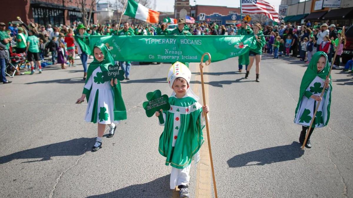 Sean Thompson II played the role of St. Patrick during last year’s St. Patrick’s Day parade in Delano.