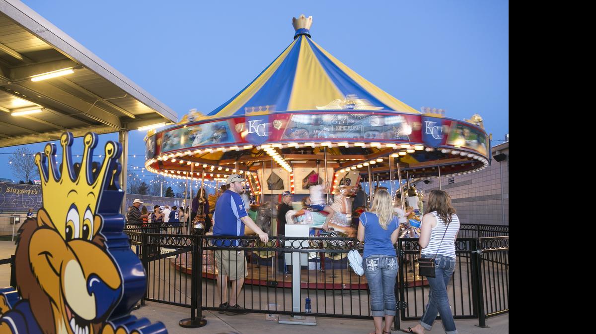 
Kauffman Stadium is kid friendly with a carousel and a playground. 
