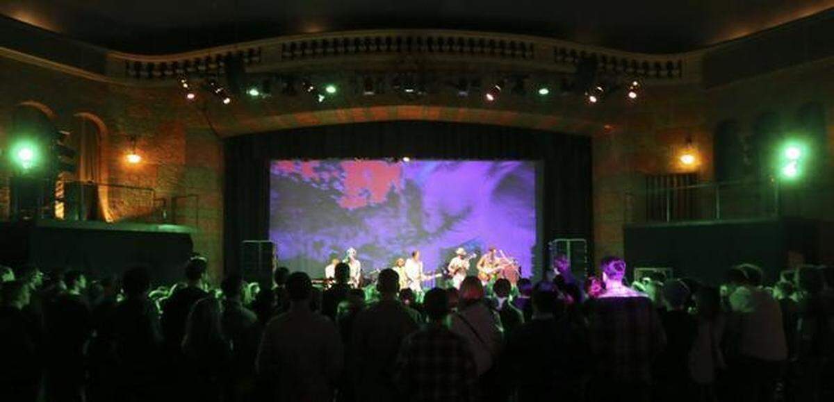 The Crown Uptown’s owners have decided not to put on a theater season in 2015 and will instead focus on using the building for concerts, weddings and corporate events. This photo is from April when The Band Of Montreal performed a concert at the Crown.