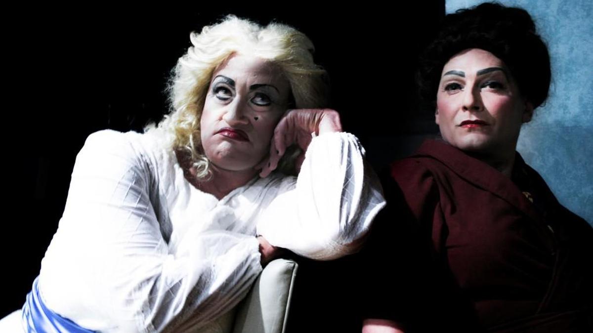 Monte Riegel Wheeler, left, plays Jane Hudson and John Bates plays Blanche in “Baby Jane, the Musical” at Roxy’s.