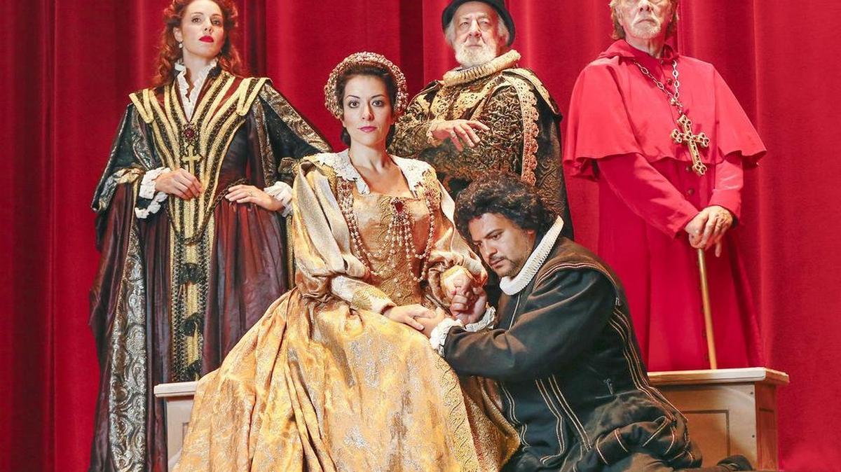 Sarah Heltzer (Princess Eboli), Annalisa Raspagliosi (Elisabeth), William Powers (King Philip), Gaston Rivero (Don Carlo) and Samuel Ramey (Grand Inquisitor) star in Wichita Grand Opera's production of "Don Carlo" at Century II's Concert Hall.