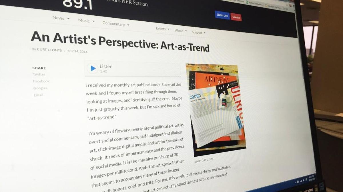 An arts commentary by Wichita painter Curt Clonts made waves on social media this week.