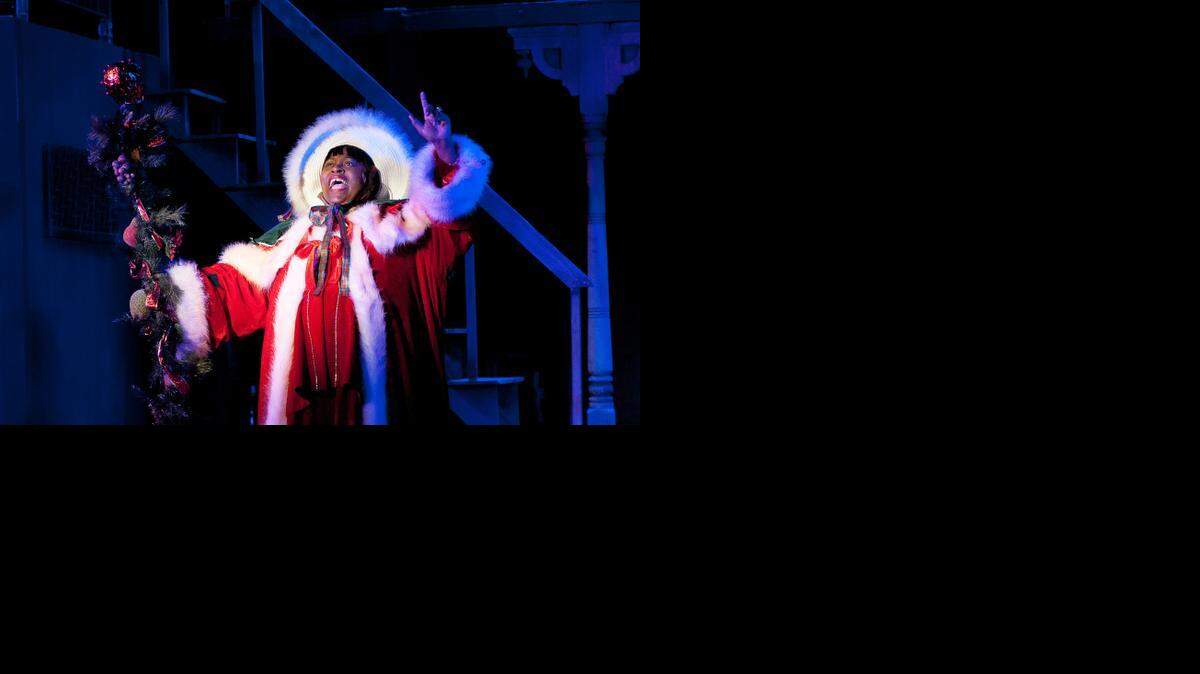 
Broadway veteran Karla Burns is back for the fourth time as the jovial Ghost of Christmas Present.
