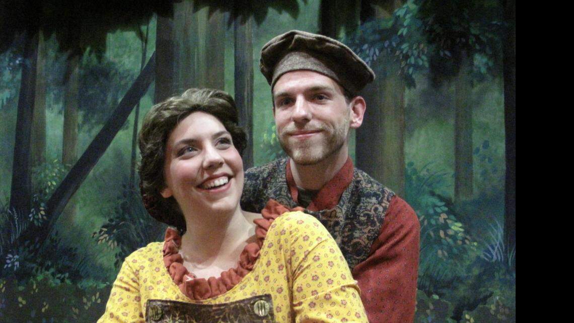 
The baker and his wife are played by Michael Allen and Jennie Hughes in Wichita State’s production of “Into the Woods.”
