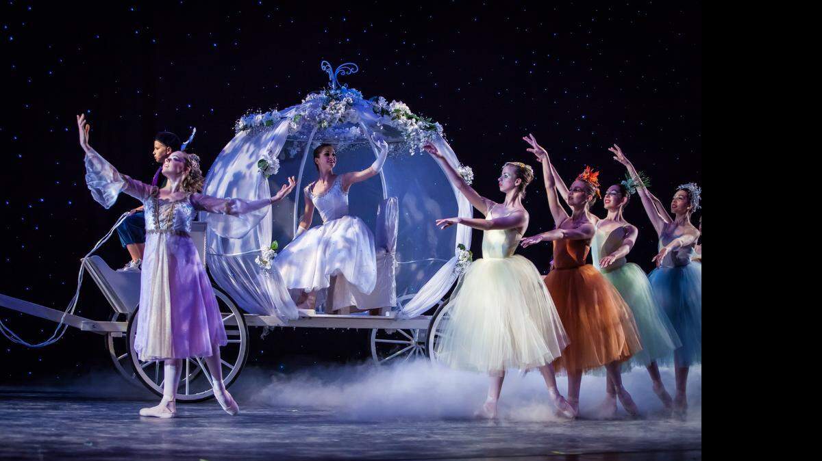 
Cinderella gets a ride to the ball in Prokofiev’s ballet. 
