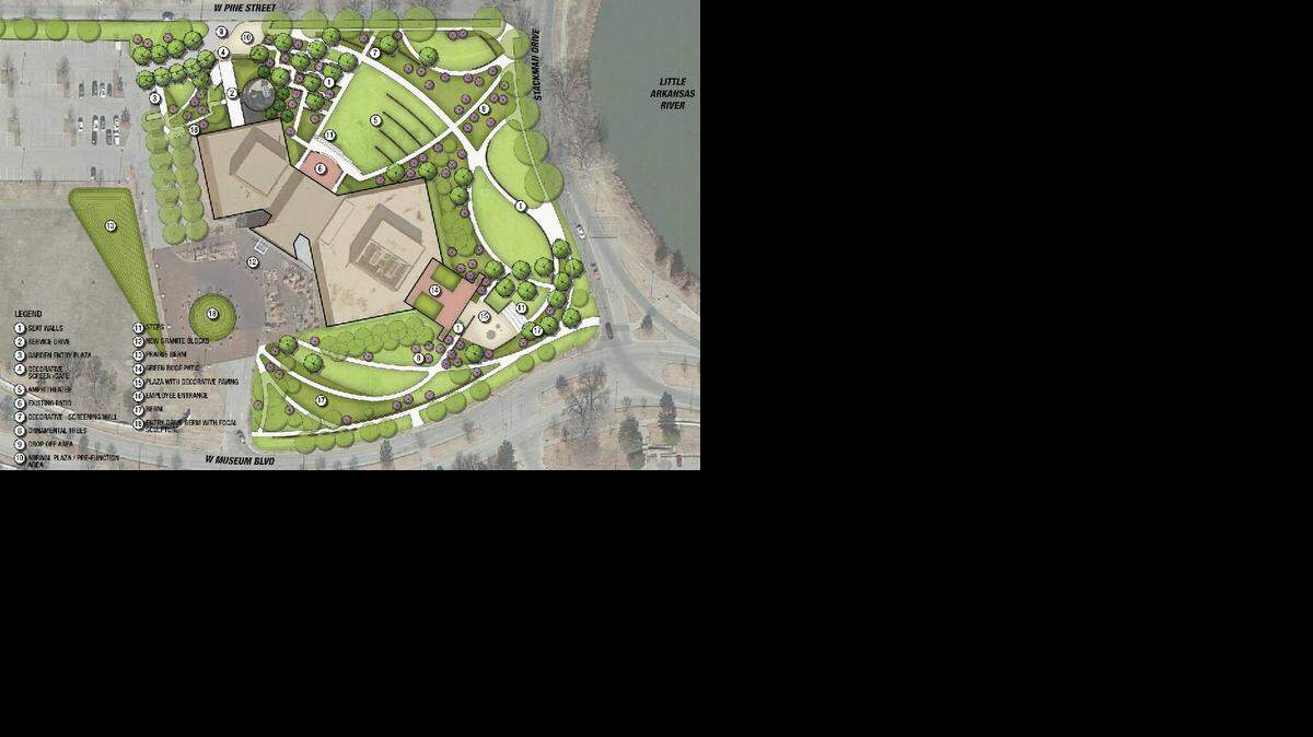 
An artist’s drawing shows the master plan for the Wichita Art Museum’s grounds redesign.
