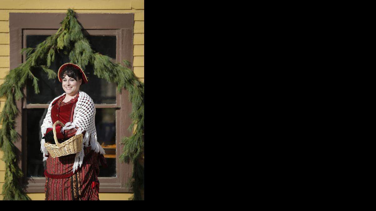 
Cowtown volunteer Mercedes Kanda wears a Victorian-era outfit she made herself. Cowtown will hold its “Victorian Christmas” starting this weekend.
