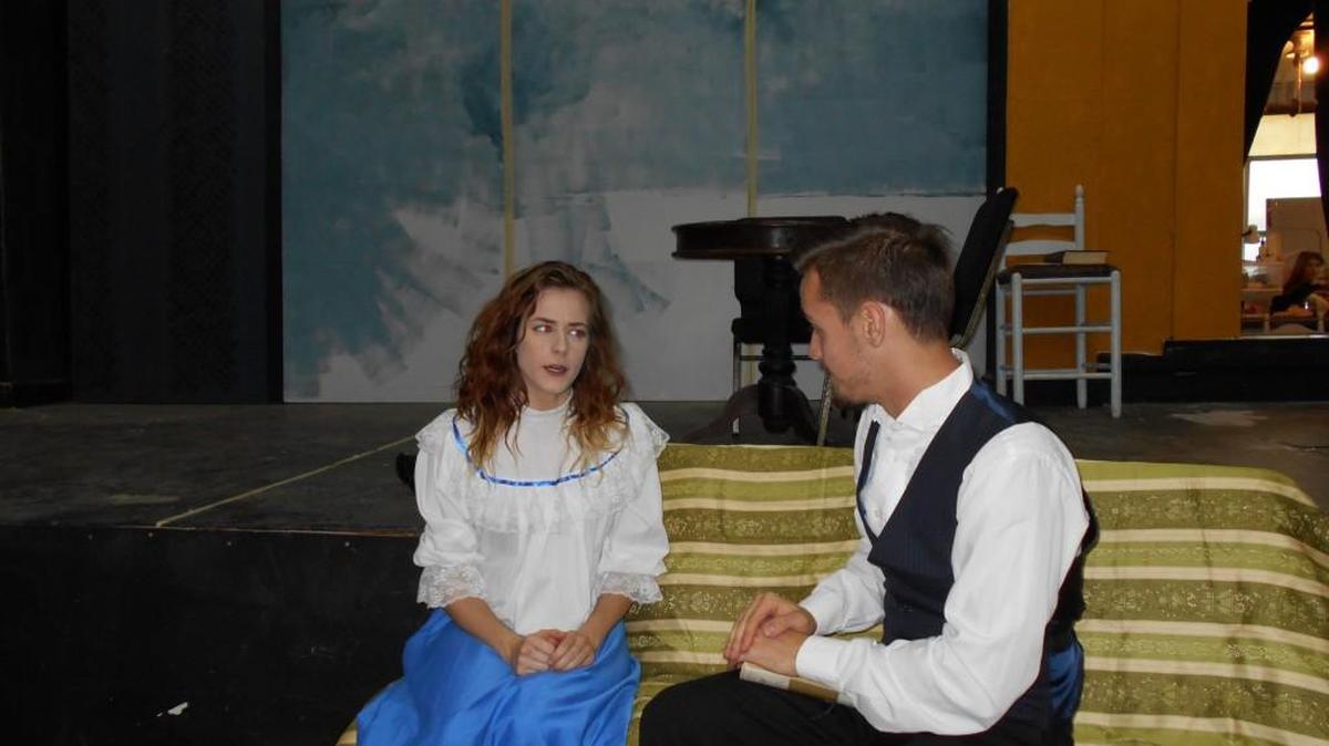 
Neil Simon’s “Fools” revolves around Leon (Logan Kressly), who is hired to tutor the clueless Sophia (Alyssa Aaby) in a town full of dim-witted folks. The play kicks off Wichita Community Theatre’s 70th season.
