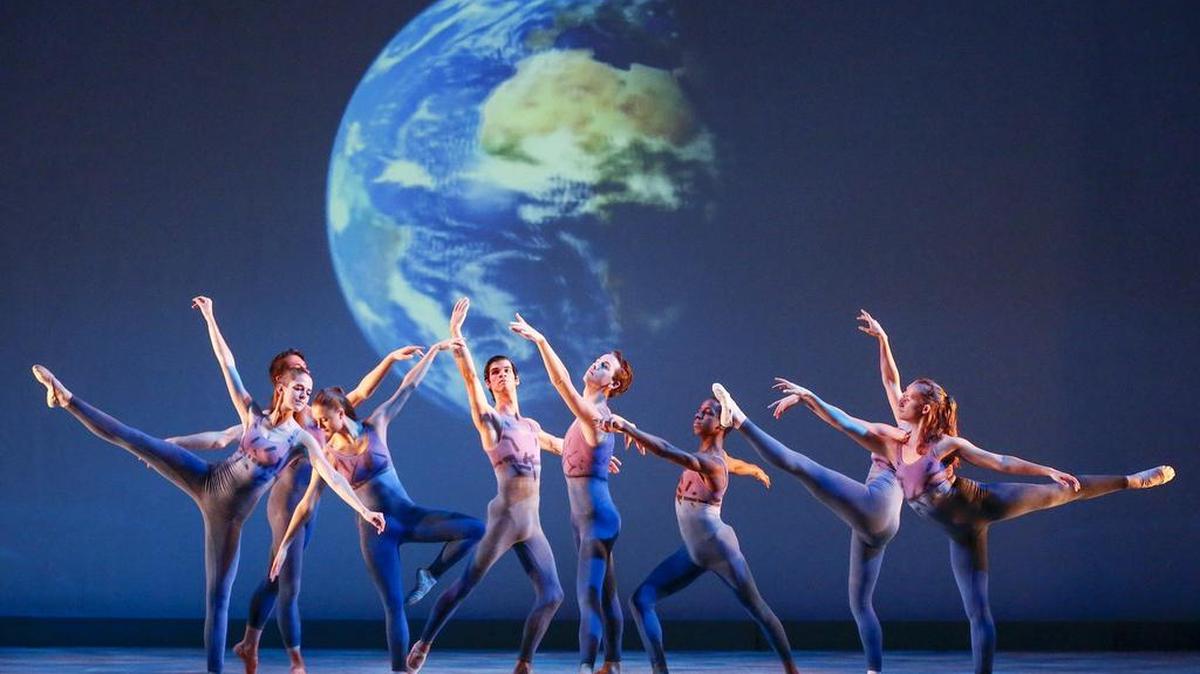 Ballet dancers from Friends University practice for this year’s fall ballet Wednesday at Sebits Auditorium Wednesday. The ballet has a sacred dance theme this year.