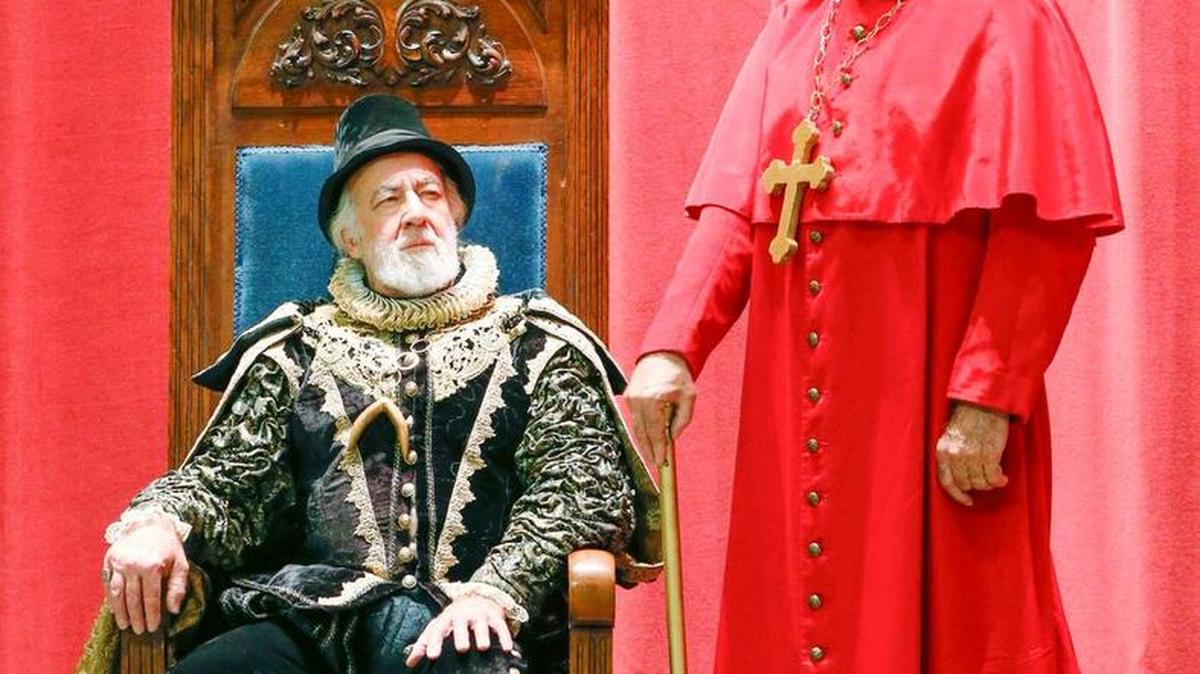 William Powers (King Philip), left, and Samuel Ramey (Grand Inquisitor) star in Wichita Grand Opera's production of “Don Carlo” at Century II's Concert Hall. (Sept. 17, 2015)