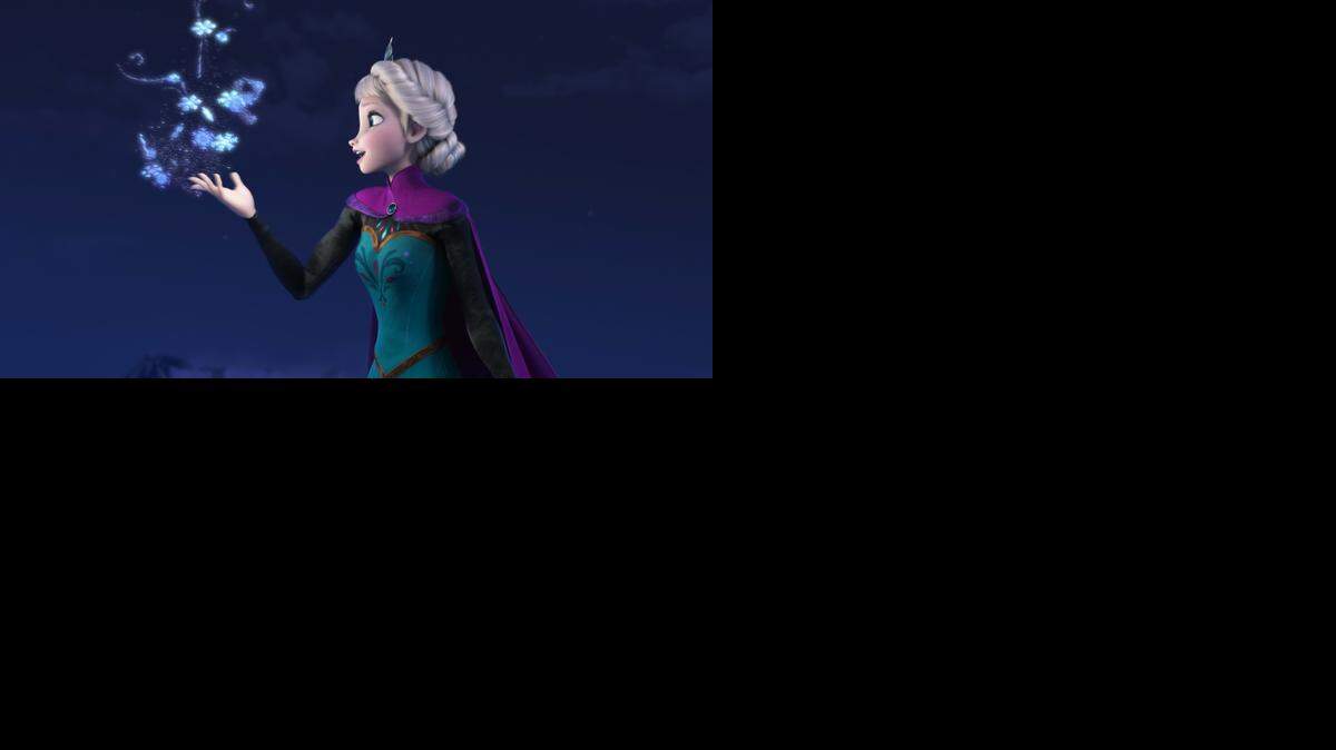 
This image released by Disney shows Elsa the Snow Queen, voiced by Idina Menzel, in a scene from the animated feature “Frozen.” (AP Photo/Disney)
