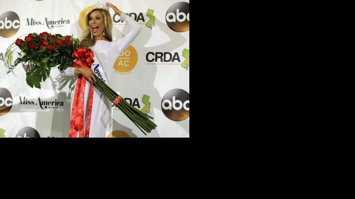 
Miss New York Kira Kazantsev poses for photographers during a news conference after she was crowned Miss America 2015 during the Miss America 2015 pageant.
