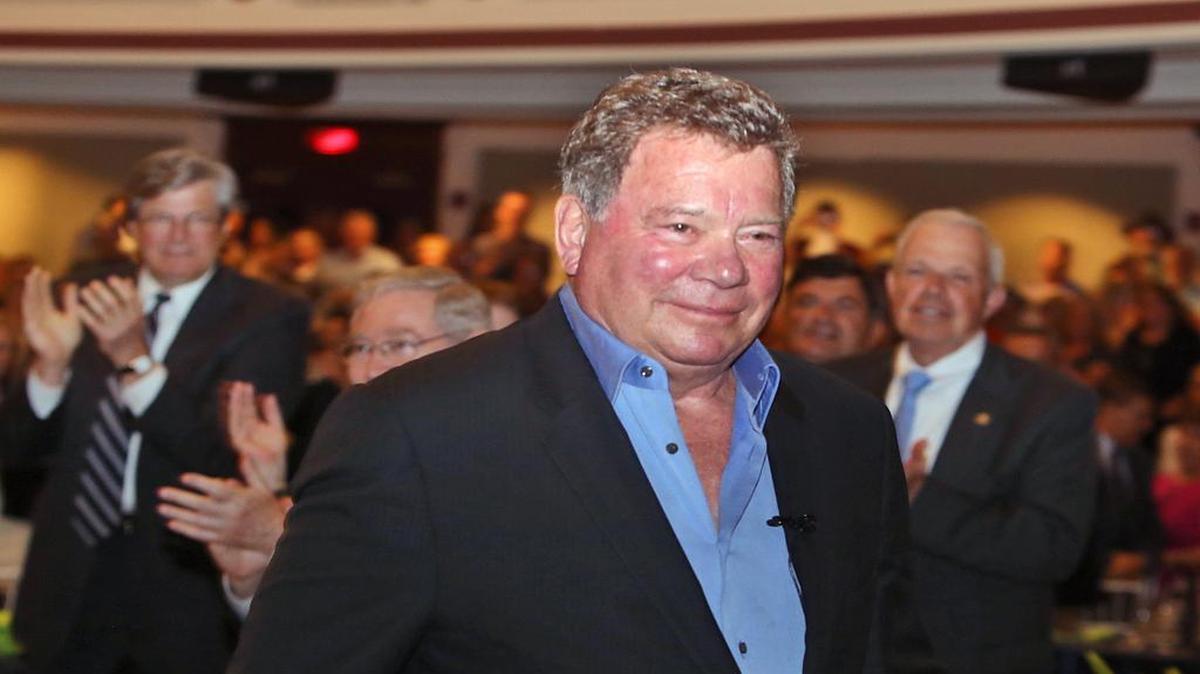 
Actor William Shatner arrives to speak at Middlesex Community College's Celebrity Forum 2015 in Lowell, Mass., June 11. 
