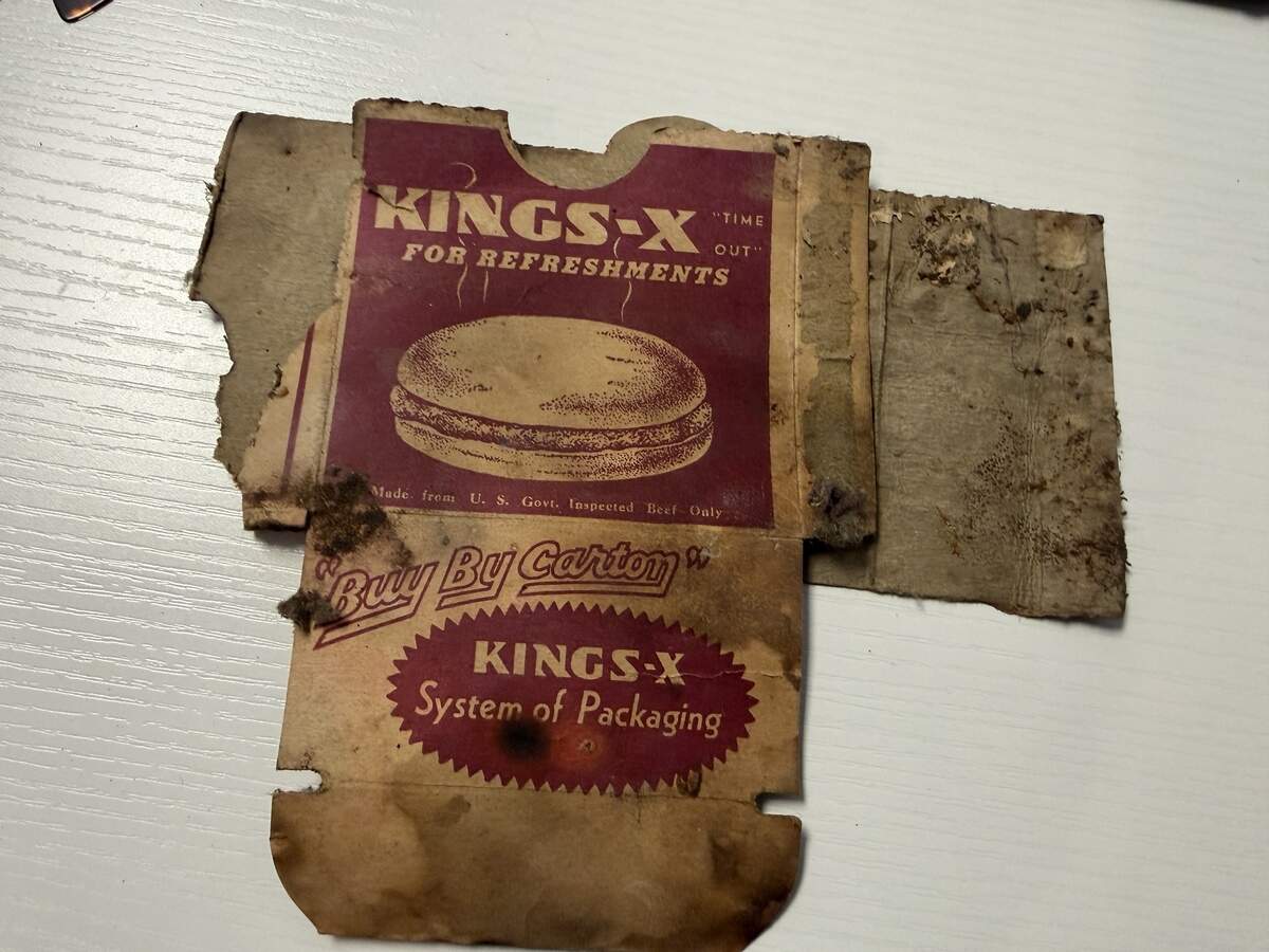 An old Kings-X slider box was found by workers restoring the Orpheum Theatre. A Kings-X restaurant once operated across the street from the theater.