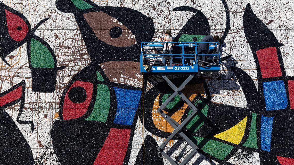 Why has WSU’s famous Miro mosaic, restored just 10 years ago, been covered up?