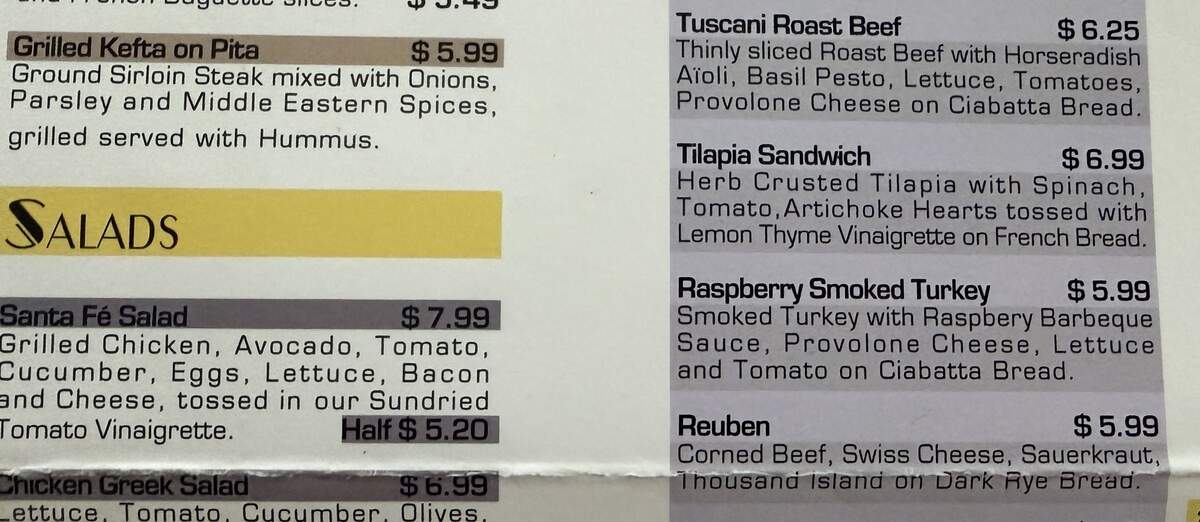 Which now-closed Wichita restaurant was responsible for this menu?