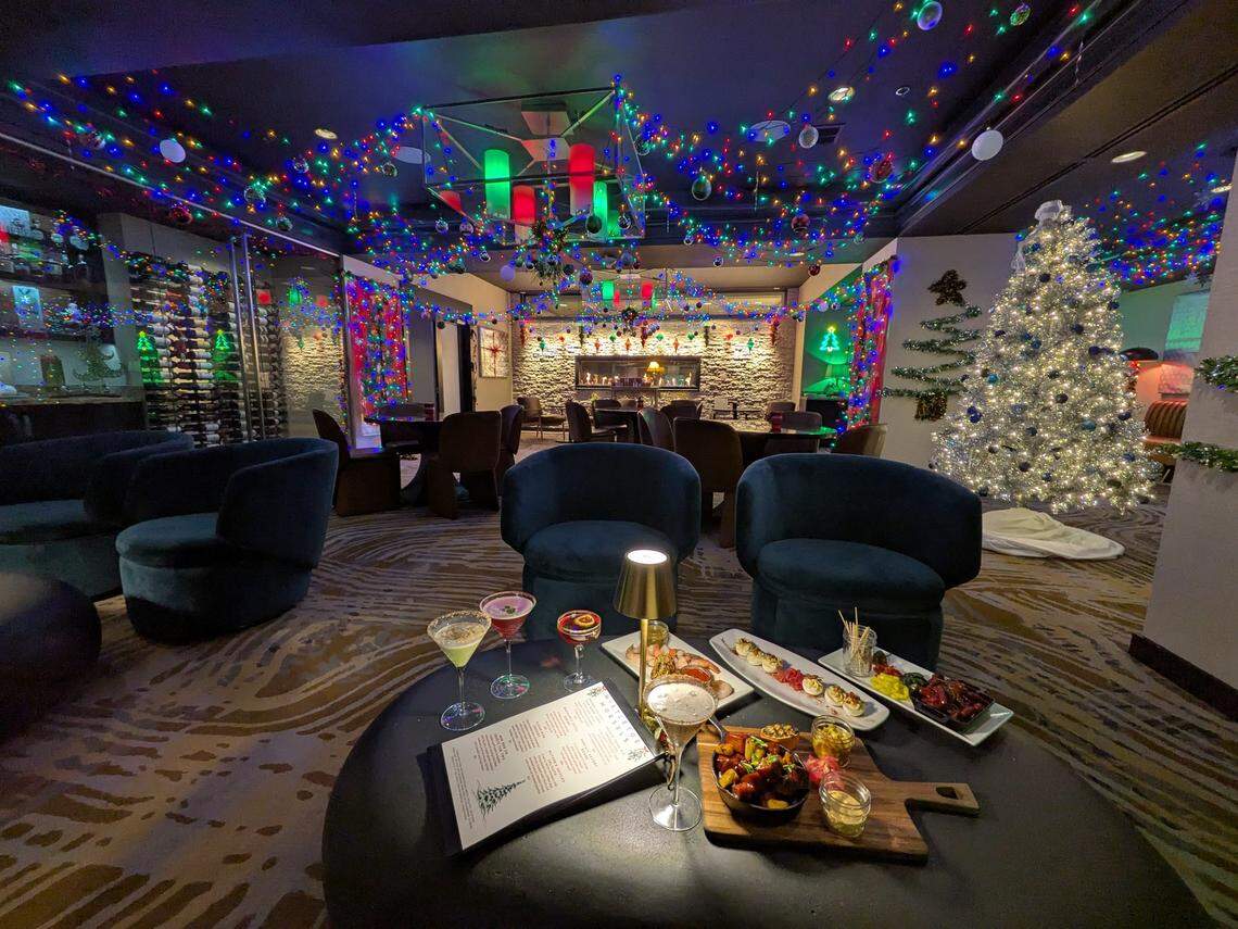 Room 9100, the cocktail lounge inside the Wichita Marriott, has been transformed into a holiday pop-up bar this year.