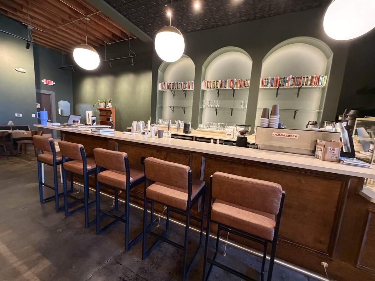 The bar in the back of Final Draft bookstore will offer coffee, craft cocktails, mocktails, beer and wine.