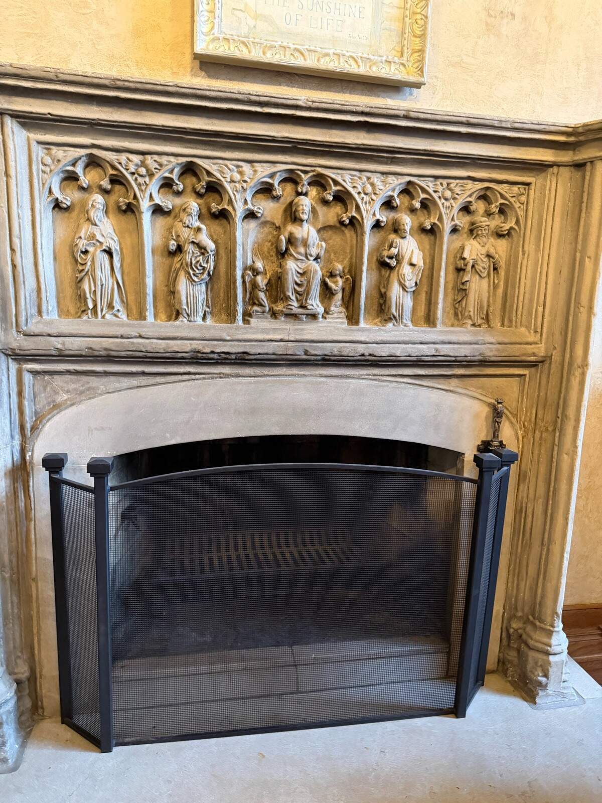 The builder of The Clapp Manor at 320 N. Belmont had this Elizabethan mantelpiece shipped to Wichita from a 14ht-century English monastery. Those who visit an estate sale at the house will be able to see it in the great hall.