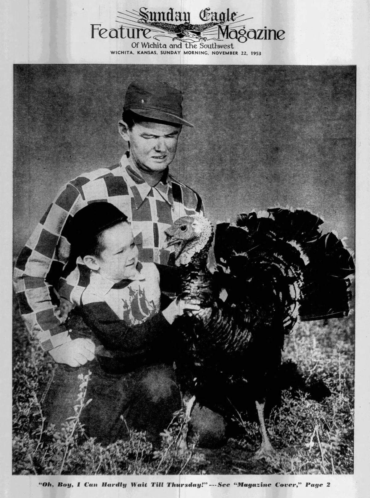 Keith Thompson and his son Dan, then 4, appeared on the cover of the Wichita Eagle Sunday magazine in November 1953.
