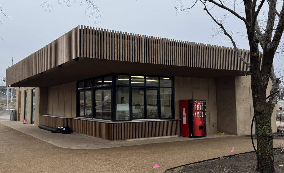 Adventure Playscape at Exploration Place will have its own concession area selling flatbread pizzas, burgers and more. The building also has six family restrooms.