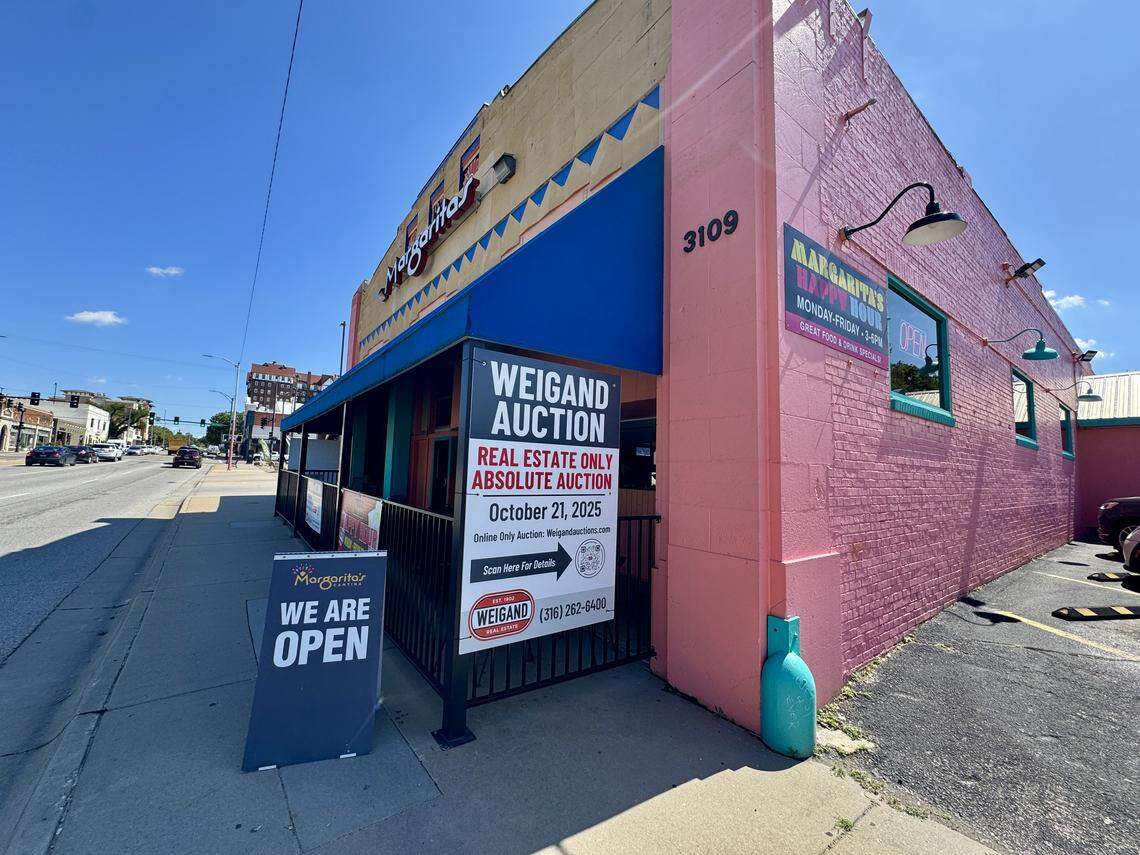The owners of Margarita’s Cantina on East Douglas say that business dropped after signs were posted in October advertising their building’s auction.