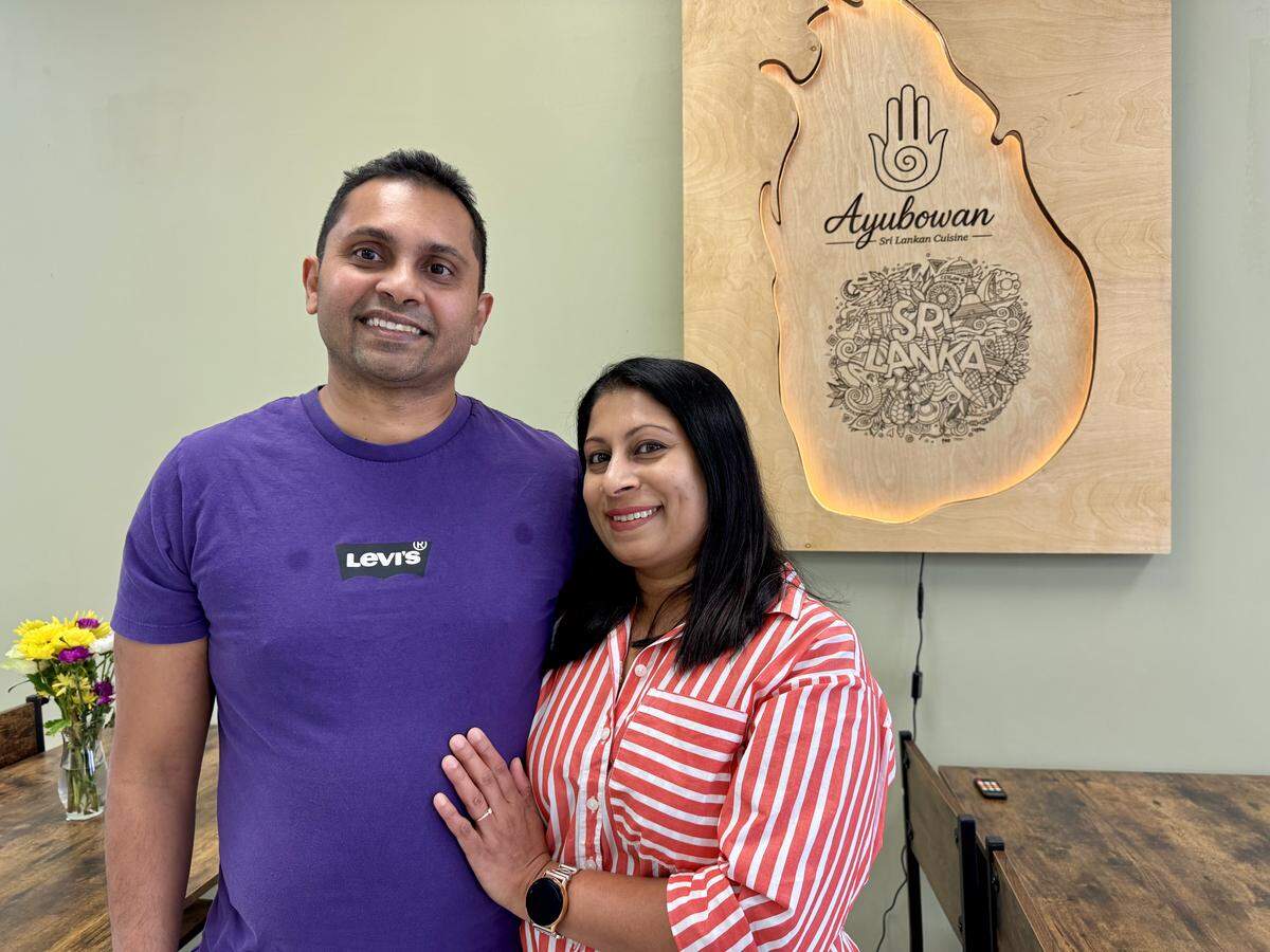 Sahan Subasinghe, left, and wife Shyani Subasinghe are opening a new Sri Lankan restaurant called Serendibz.