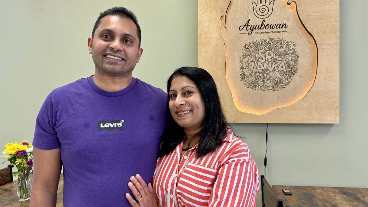 Sahan Subasinghe, left, and wife Shyani Subasinghe are opening a new Sri Lankan restaurant they’ll call Serendibz.