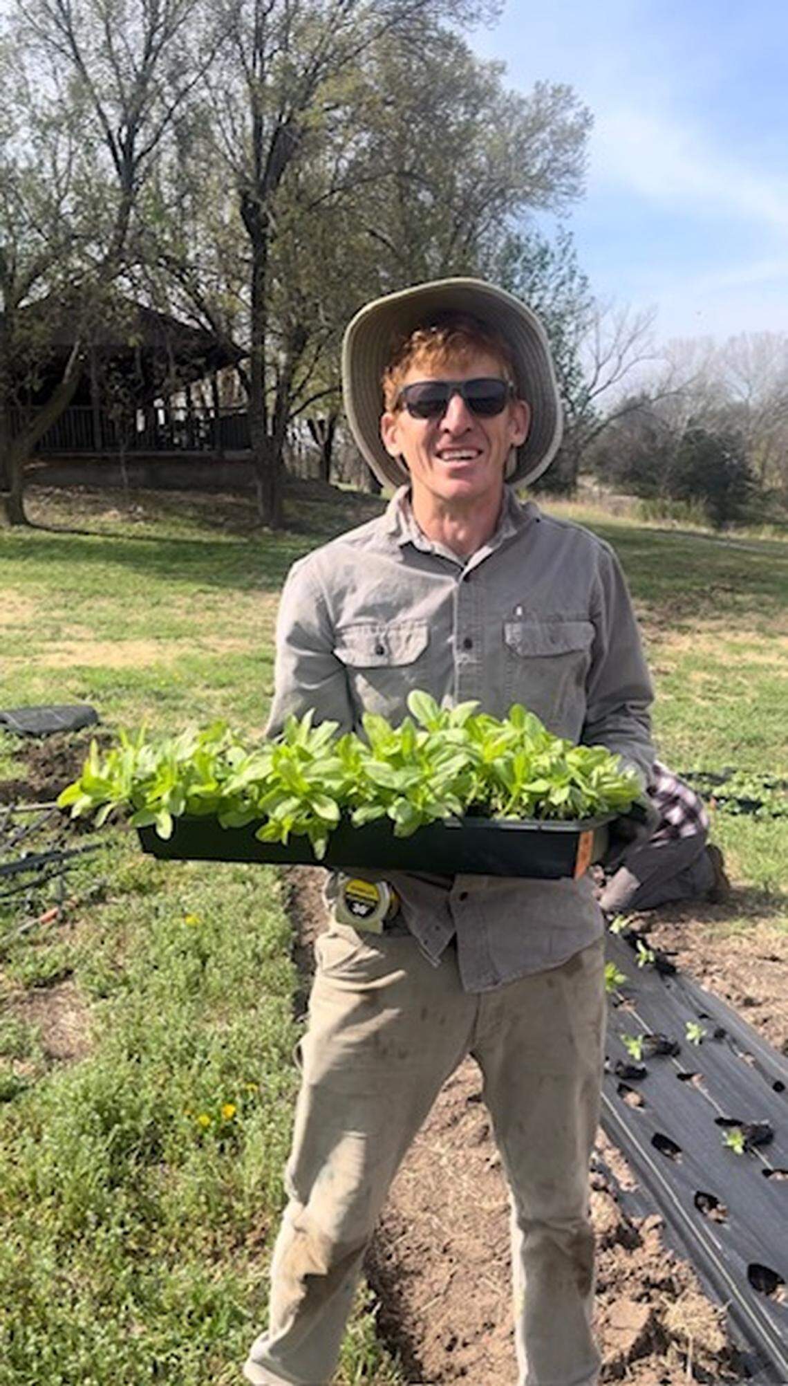 George Elder decided to plant a flower patch so that customers who visit Elderslie Farm can pick their own bouquets.