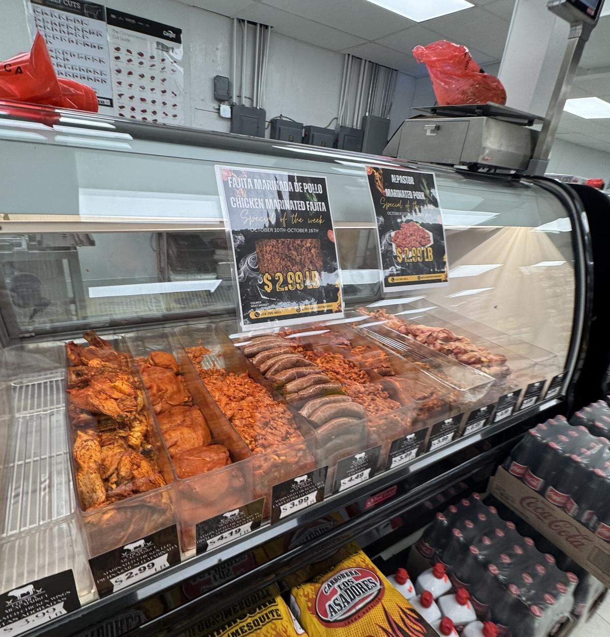 Colmex Meat market at 2920 West Central has a meat counter that includes chicken, pork, seafood and certified Angus beef.
