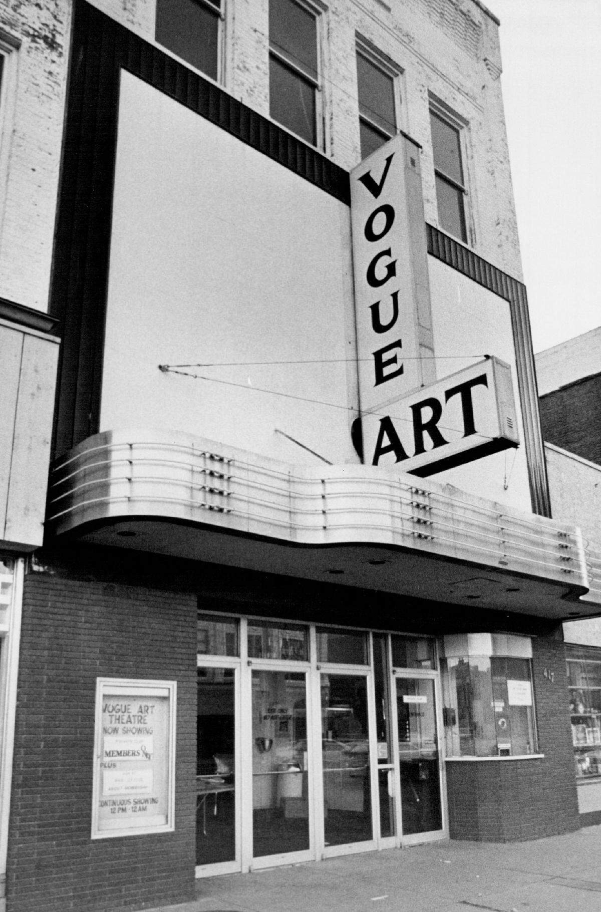 The Vogue Art Theater once operated in the space at 417 E. Douglas that opened in 1908 as The Marple Theater.