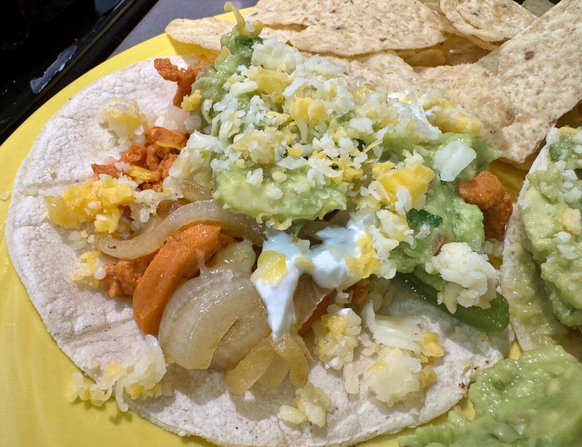Fresh corn tortillas, prepared guacamole and marinated fajita chicken meat from Colmex Meat Market were the main ingredients in my most recent Taco Tuesday.
