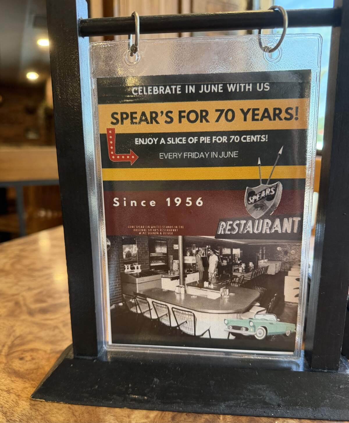 Spear’s anniversary special is 70-cent slices of pies every Friday in June.