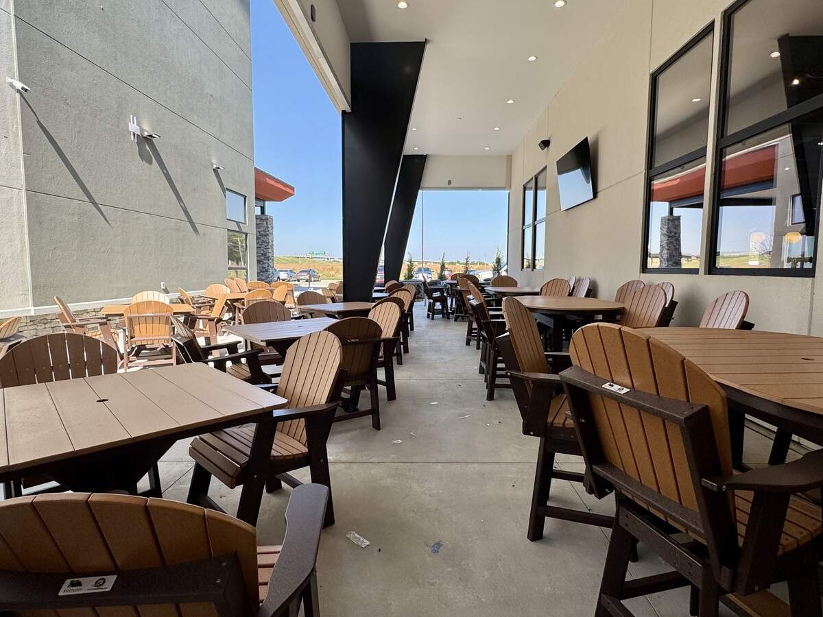 The new Bar Louie will open near Eisenhower Airport at the end of October and will have a large outdoor dining space.