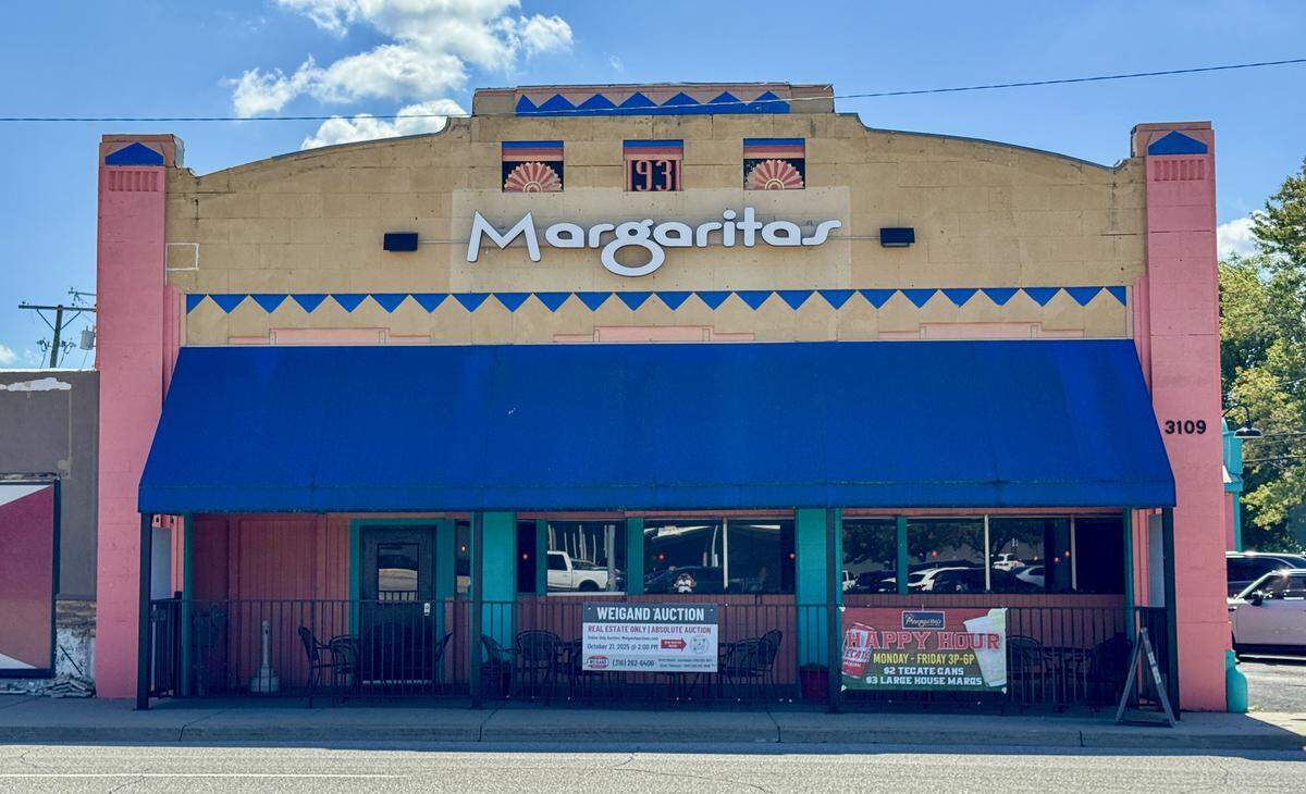 Wichita Mexican restaurant Margarita’s Cantina at 1109 E. Douglas first opened in 1992. It’s still open, despite an auction sign posted out front.