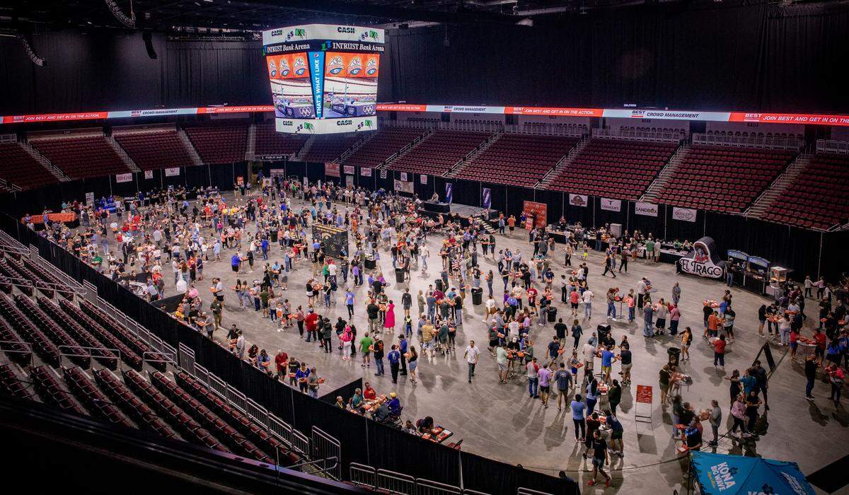 A view of the floor of Intrust Bank Arena during the 2024 Wingapalooza event