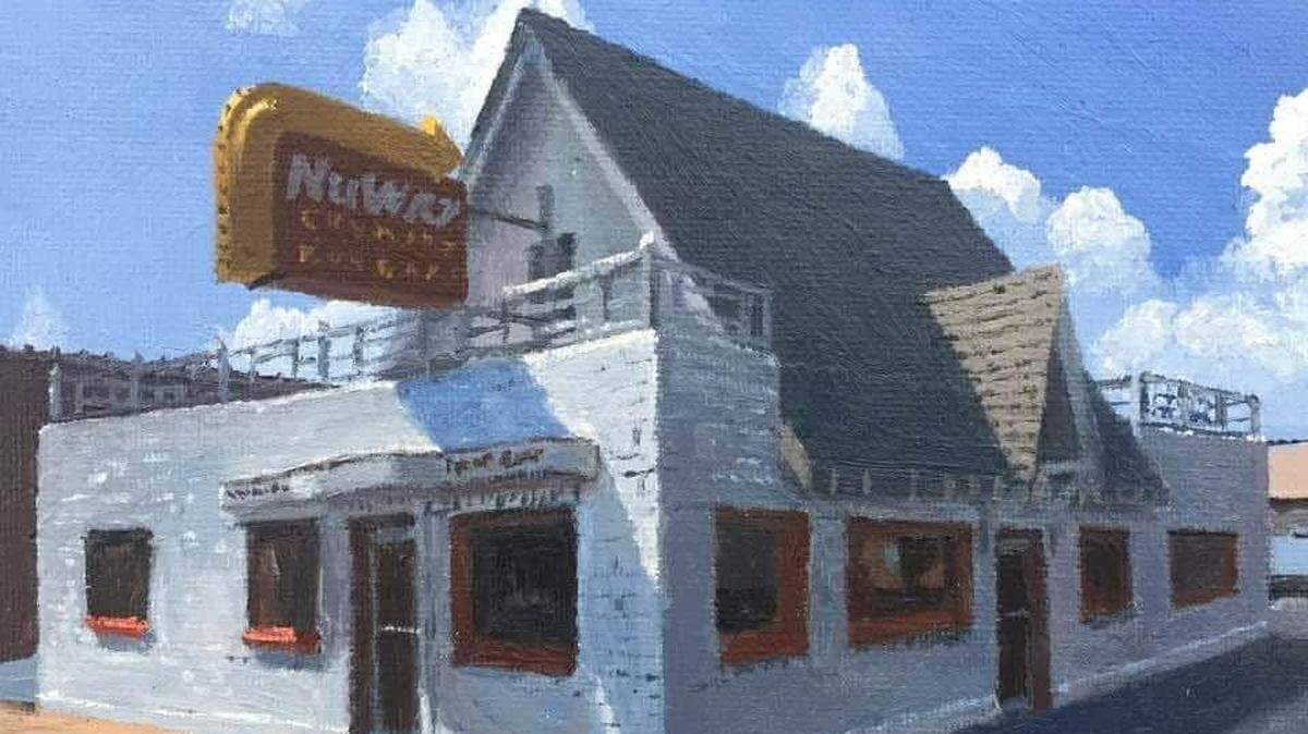 A painting of the original NuWay Cafe building on West Douglas is one of artist Bill Goffrier’s best-sellers.