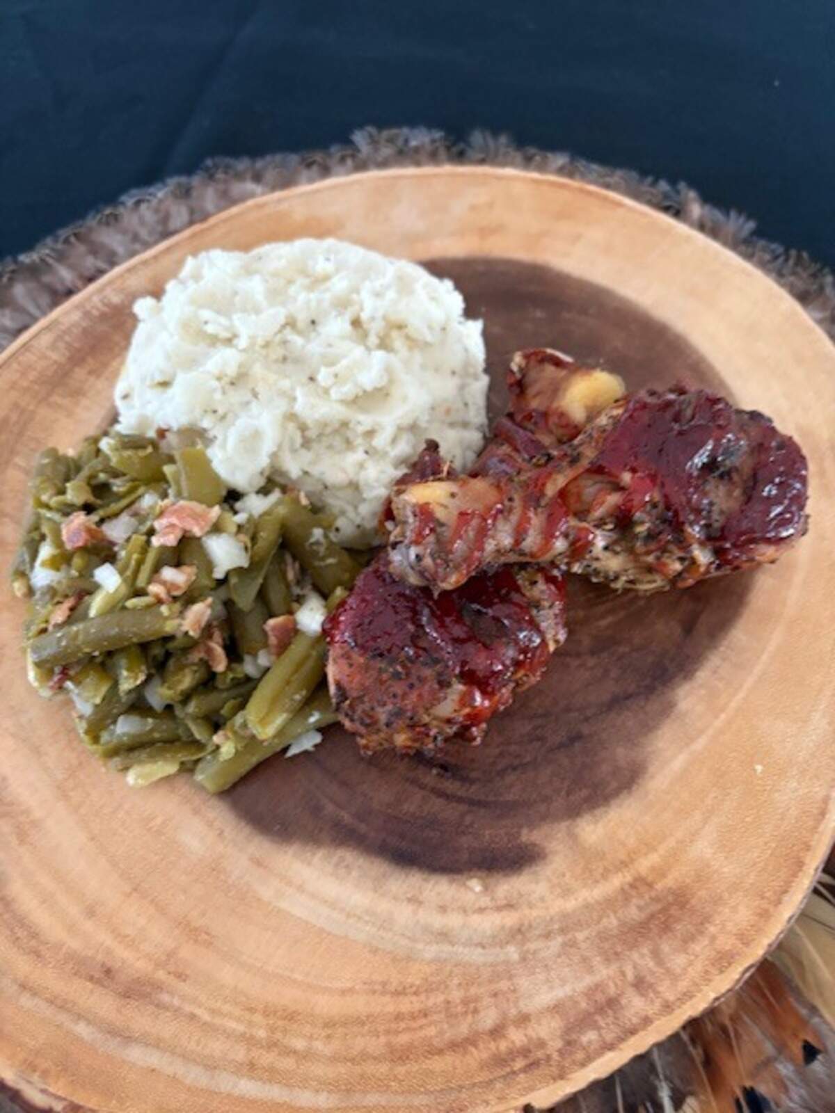 The meatloaf dinner that Pam Bugler and Simon Bugler are serving for “Dwight Christmas” at Roxy’s Downtown
