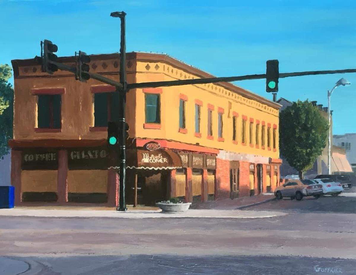 Regulars of the coffee shop Mead’s Corner, 430 E. Douglas, urged Bill Goffrier to paint the building before it was torn down in 2019.