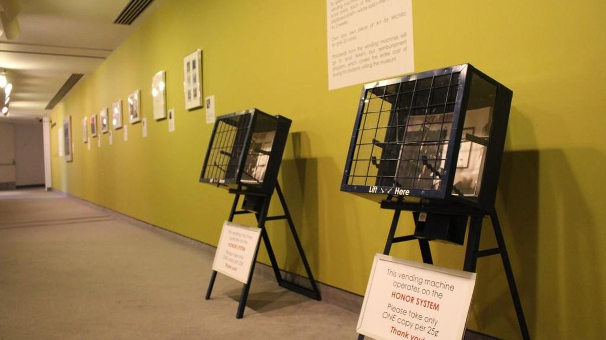 The “art vending machines” as part of the “386,552: Art for Wichita” exhibition currently up at the Wichita Art Museum.