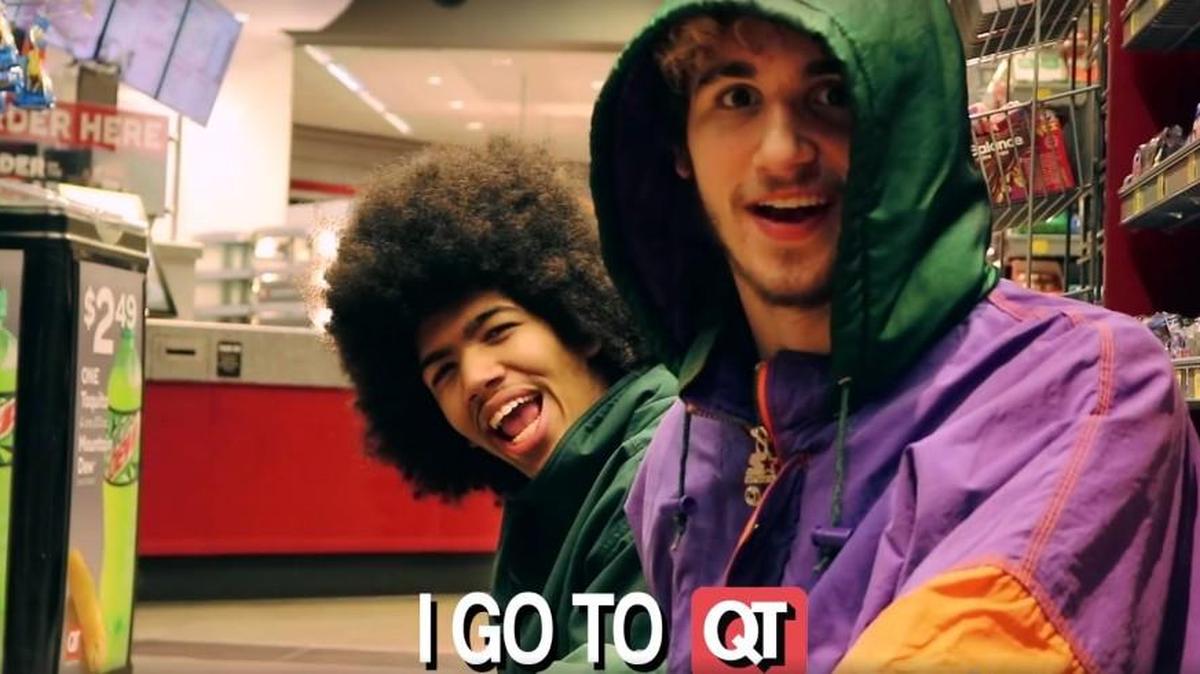 A screenshot from Maximum James and Blake Draper’s “QuikTrip” video.